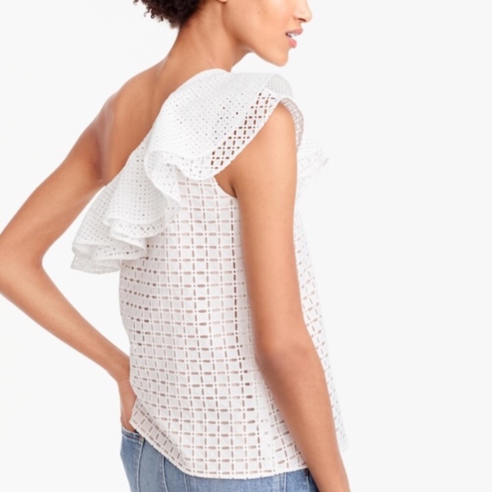 J.Crew Ruffle Eyelet top - Picture 2 of 3